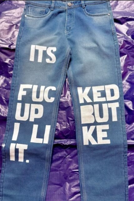 Rebel rant handpainted denim